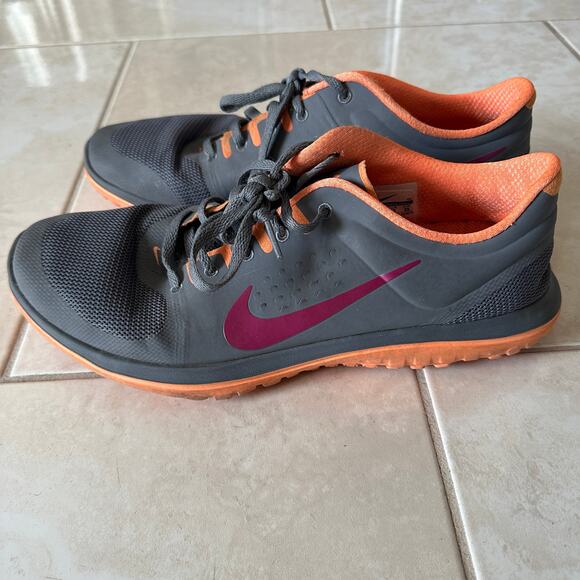 Women's Nike Running Shoes, Size 11, Gray Orange, 616684-003 - Picture 1 of 9